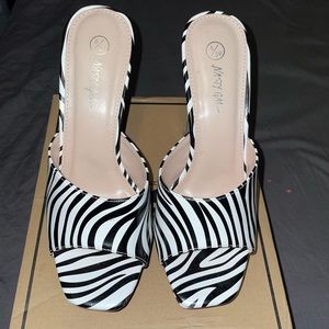 Nasty Gal Zebra Print Heels | Size 8